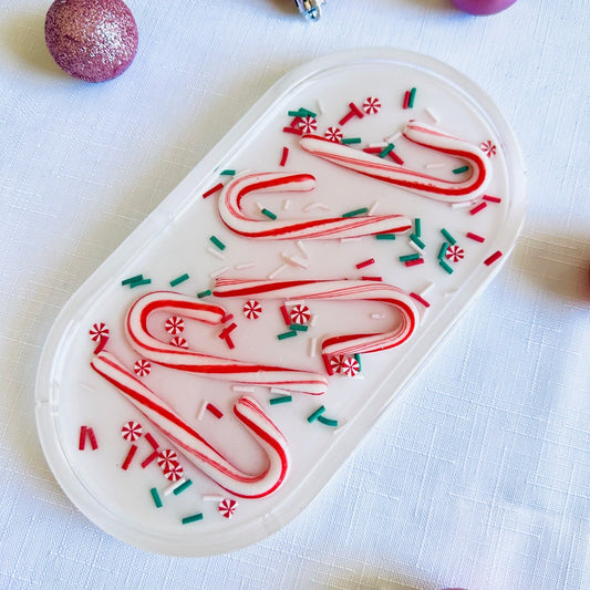 Candy Cane Oval Tray