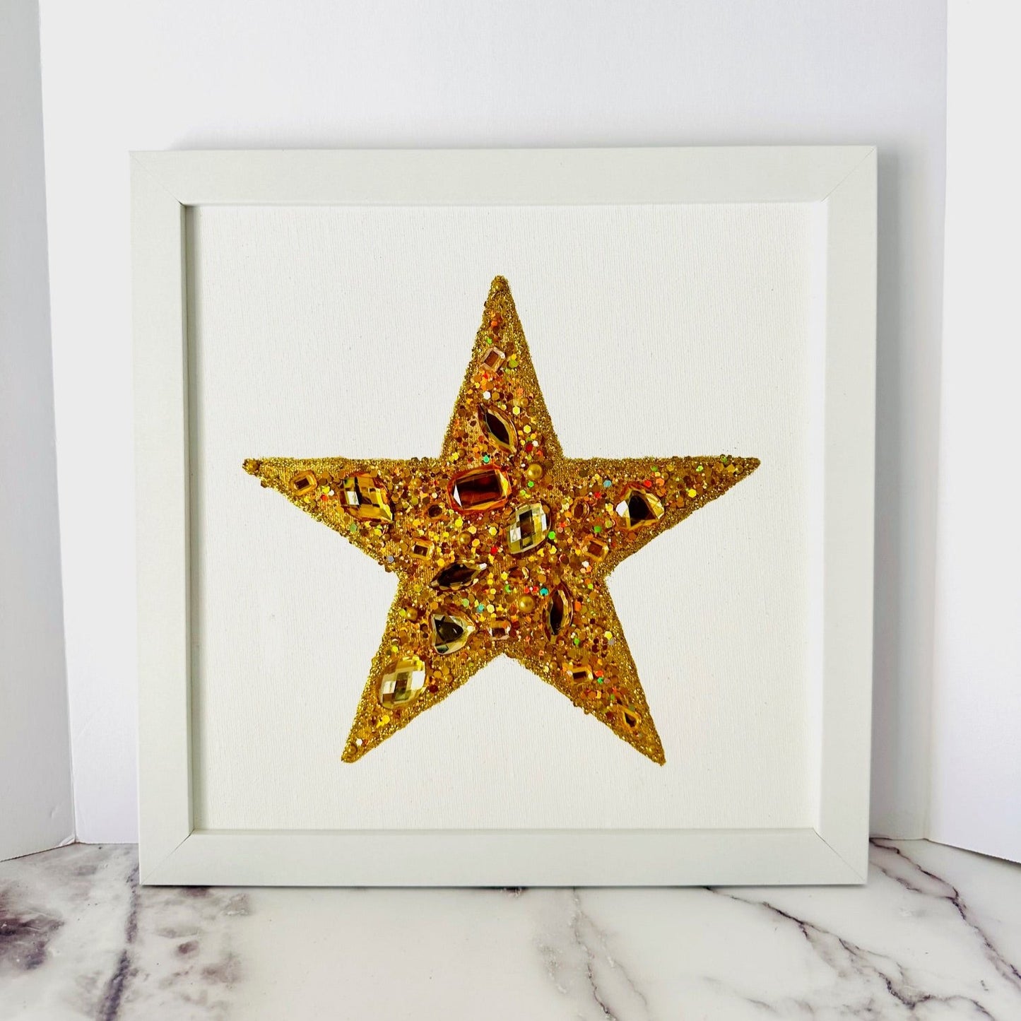 Gold Star Painting with Rhinestones