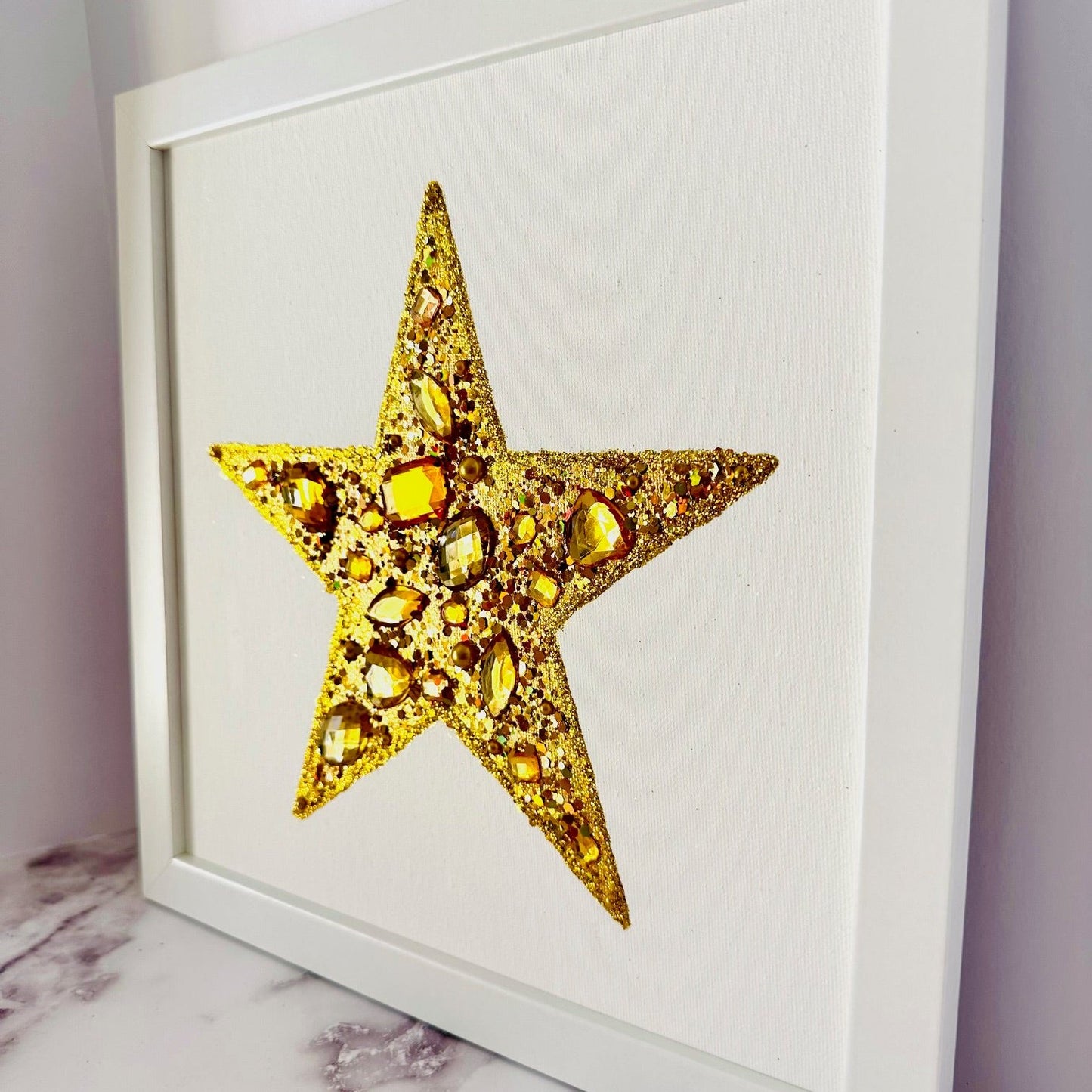 Gold Star Painting with Rhinestones