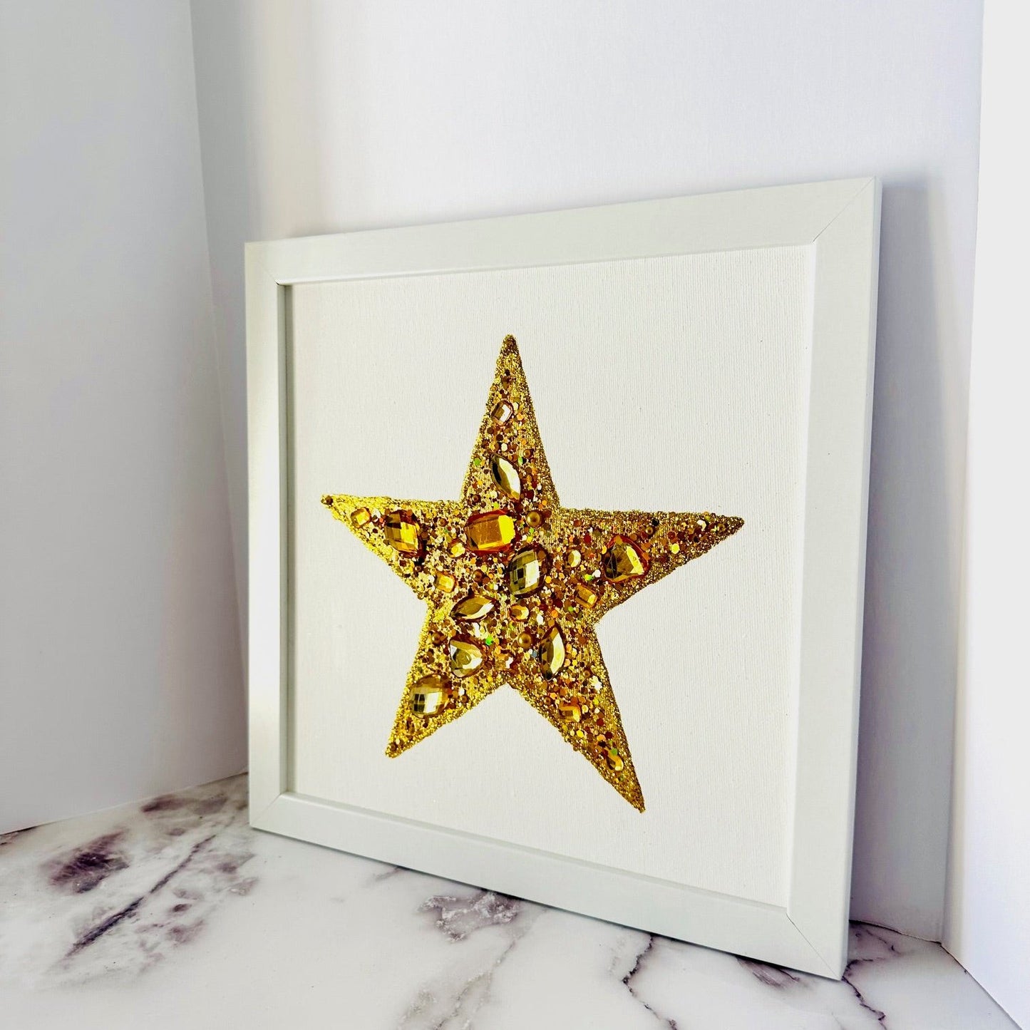 Gold Star Painting with Rhinestones