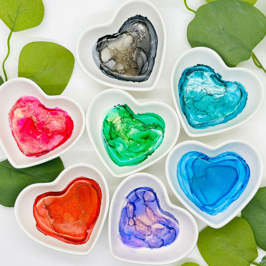 Heart Shape Ring Dish - Alcohol Ink