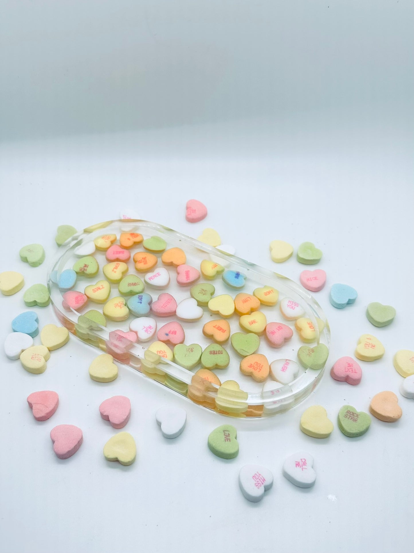 Candy Conversation Heart Oval Tray