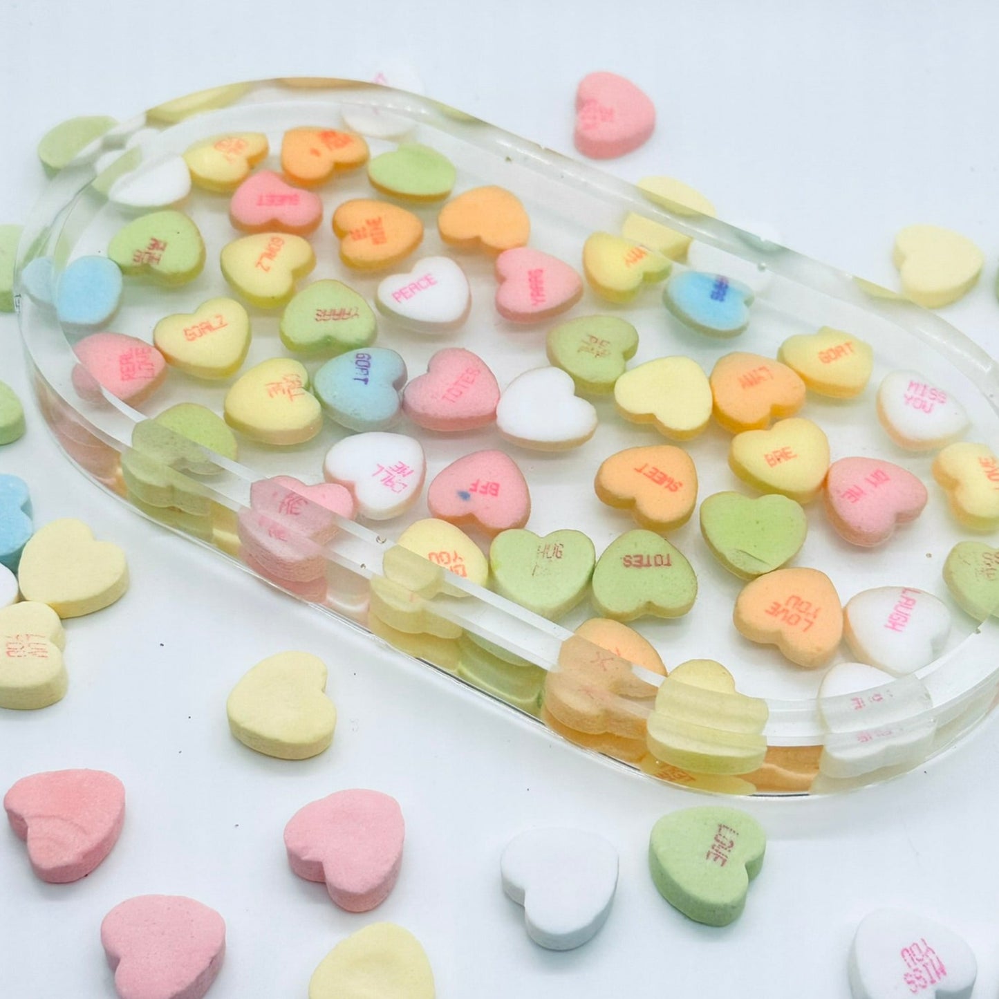 Candy Conversation Heart Oval Tray