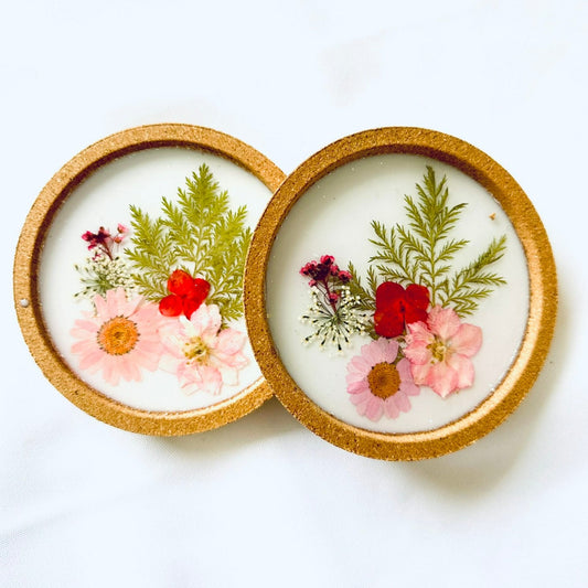 Pressed Flower Cork Coasters