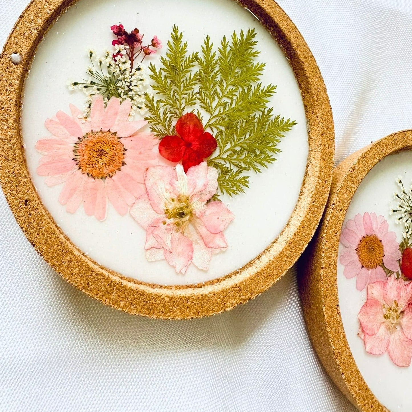 Pressed Flower Cork Coasters