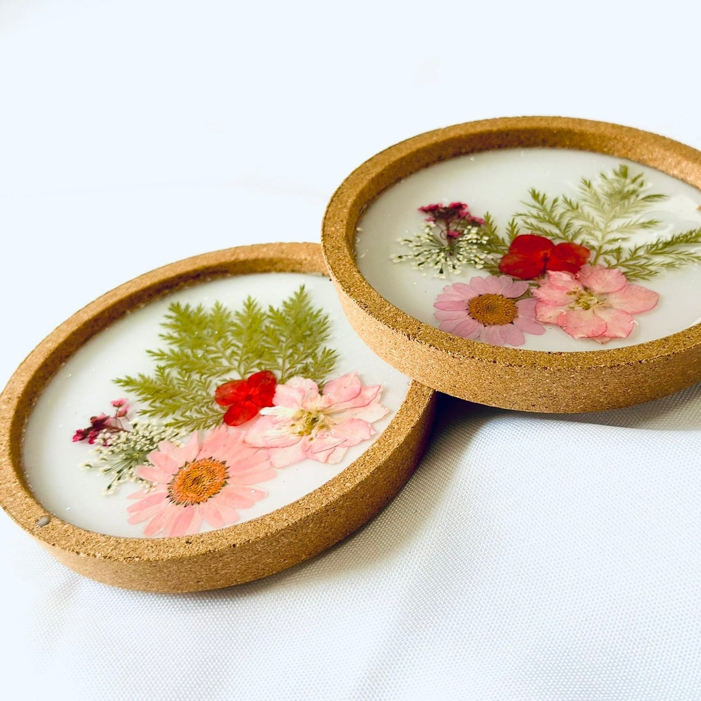 Pressed Flower Cork Coasters