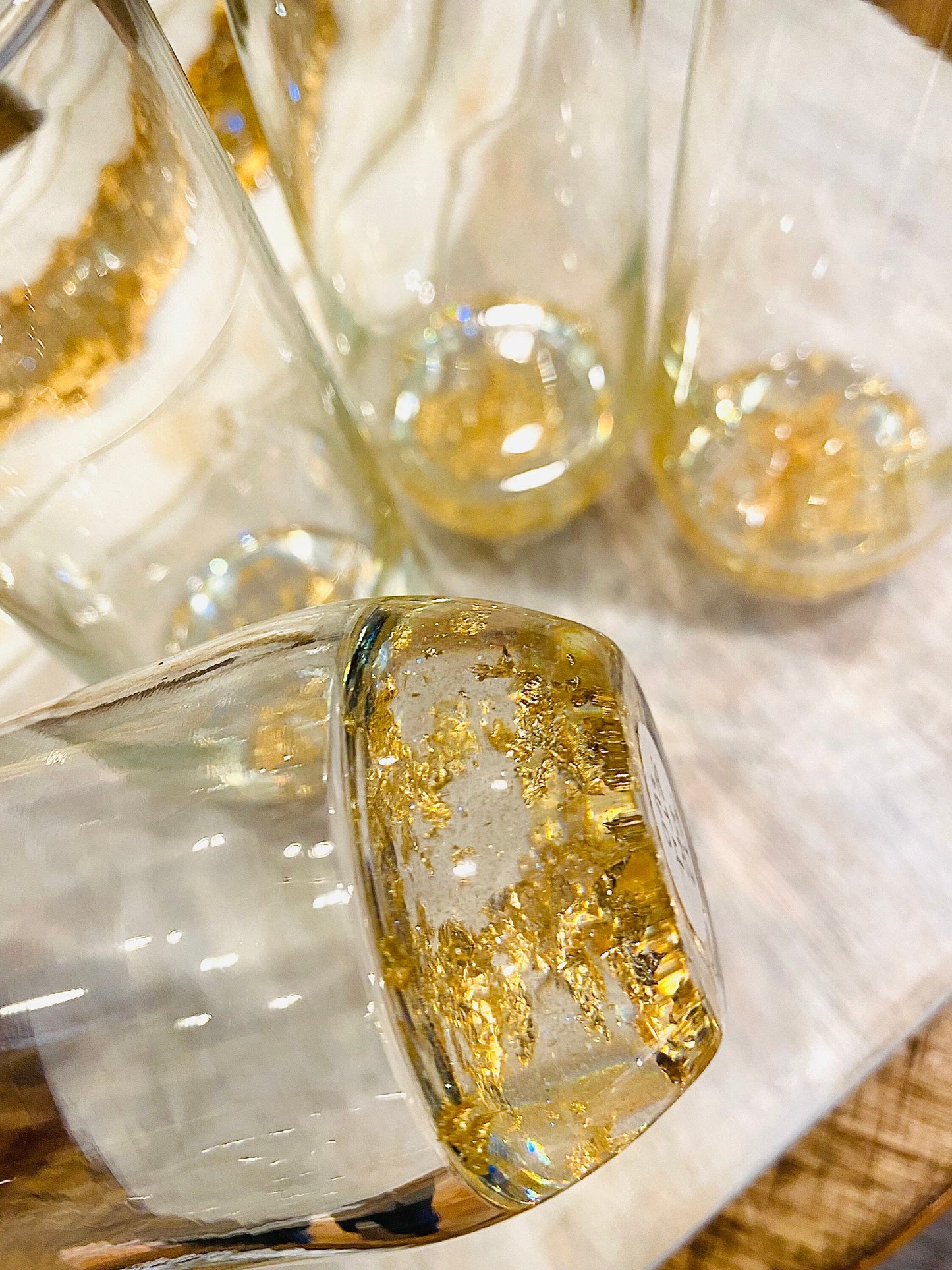 Gold Leaf Champagne Glasses