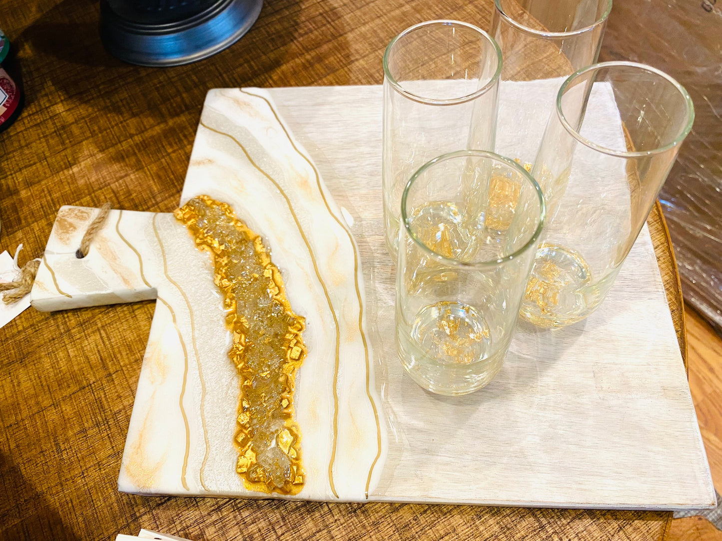 Gold Leaf Champagne Glasses