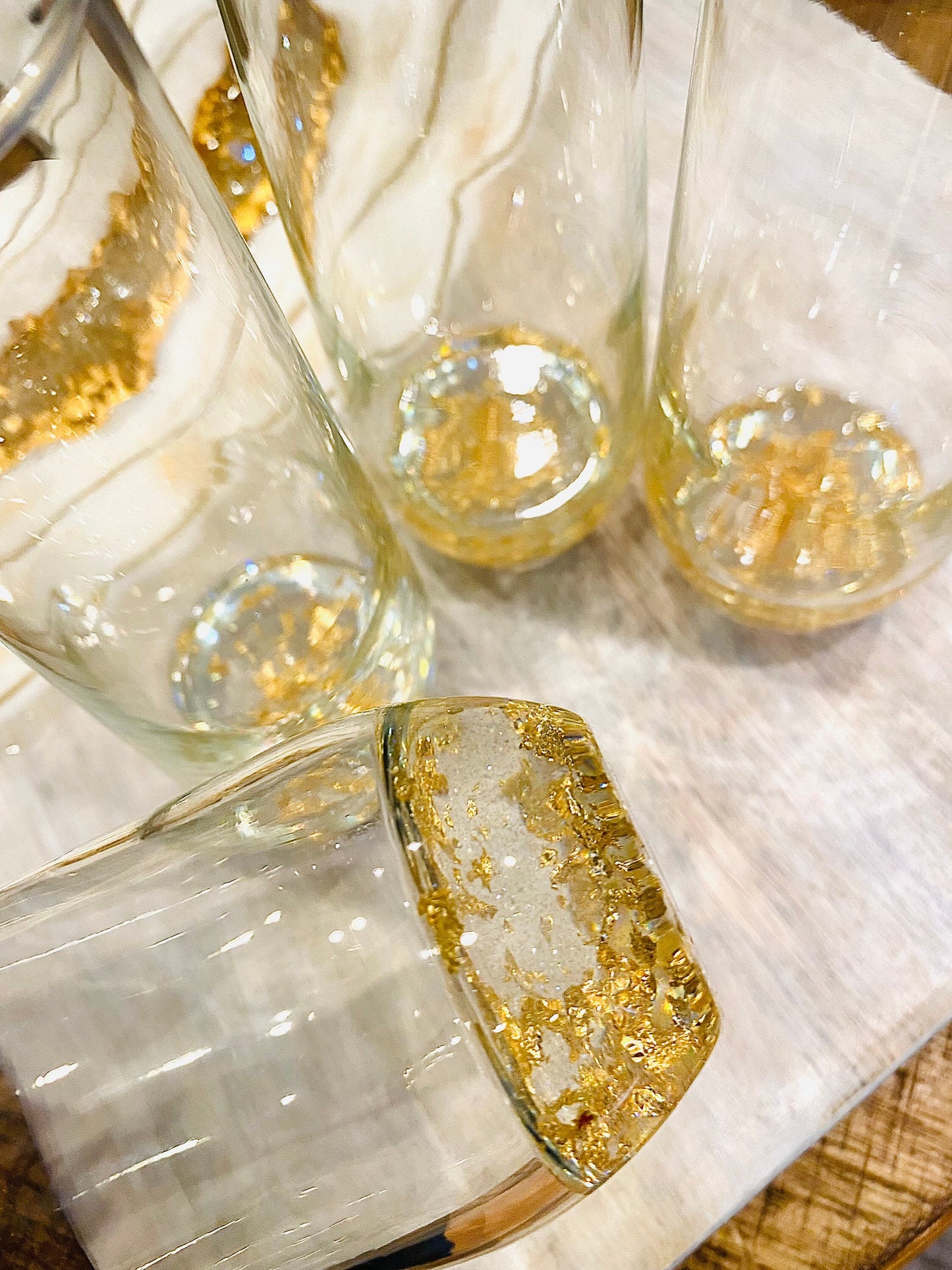 Gold Leaf Champagne Glasses