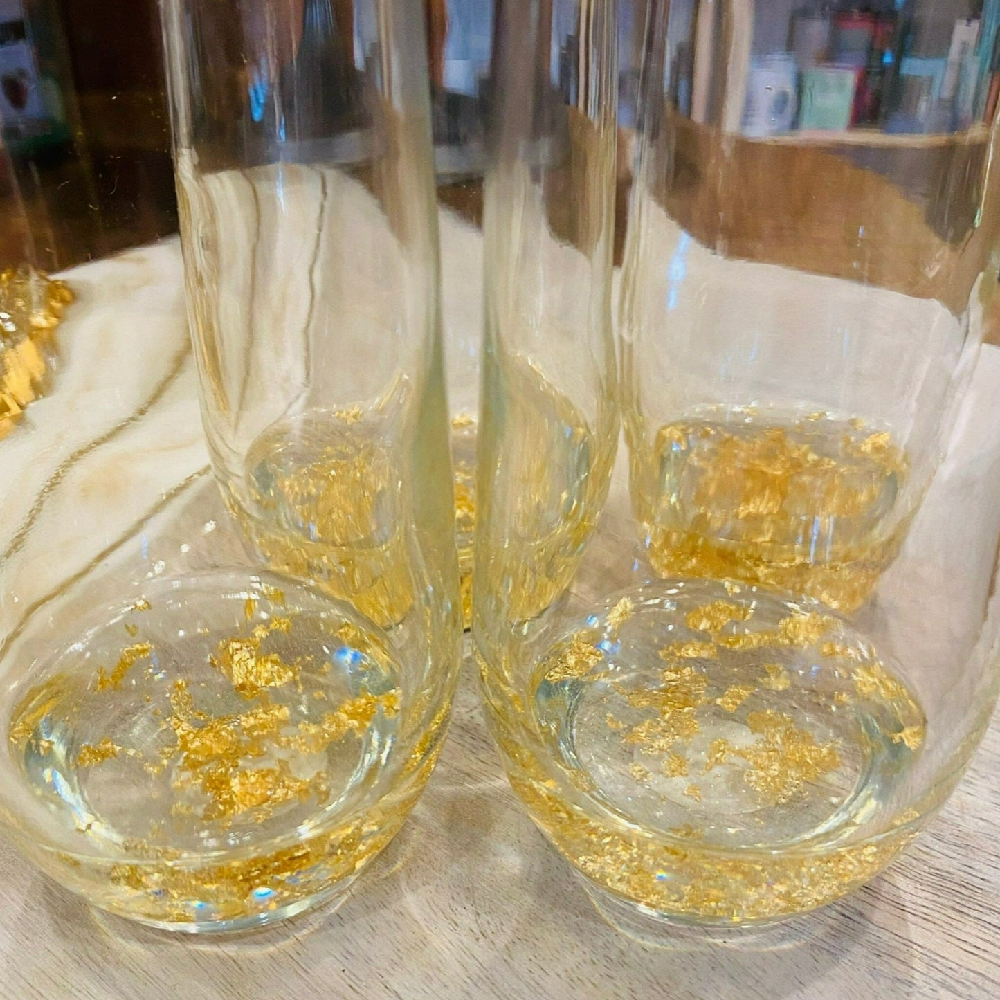 Gold Leaf Champagne Glasses