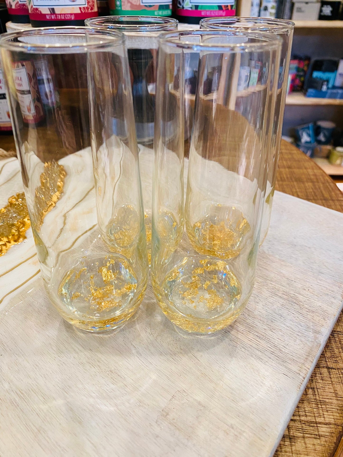 Gold Leaf Champagne Glasses