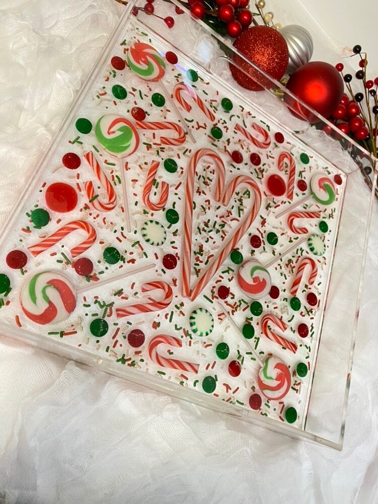 Christmas Candy, Acrylic Serving Tray