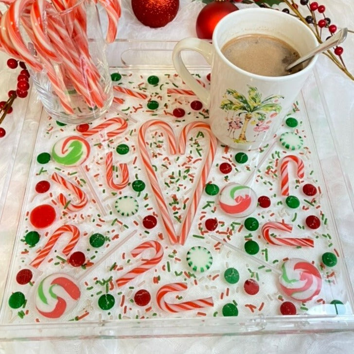 Christmas Candy, Acrylic Serving Tray