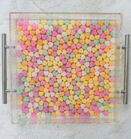 Candy Heart Acrylic Serving Tray